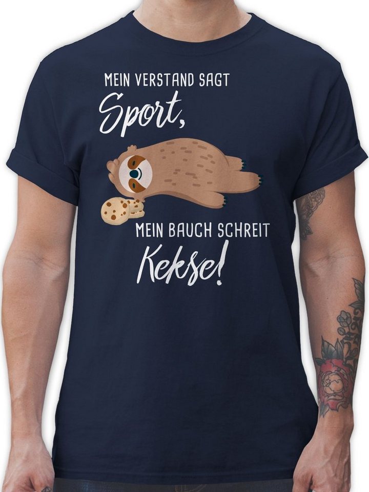 Shirtracer T-Shirt Mein Bauch schreit Kekse! Faultier Sprüche Statement Shirtracer T-Shirt Mein Bauch schreit Kekse! Faultier Sprüche Statement von Shirtracer