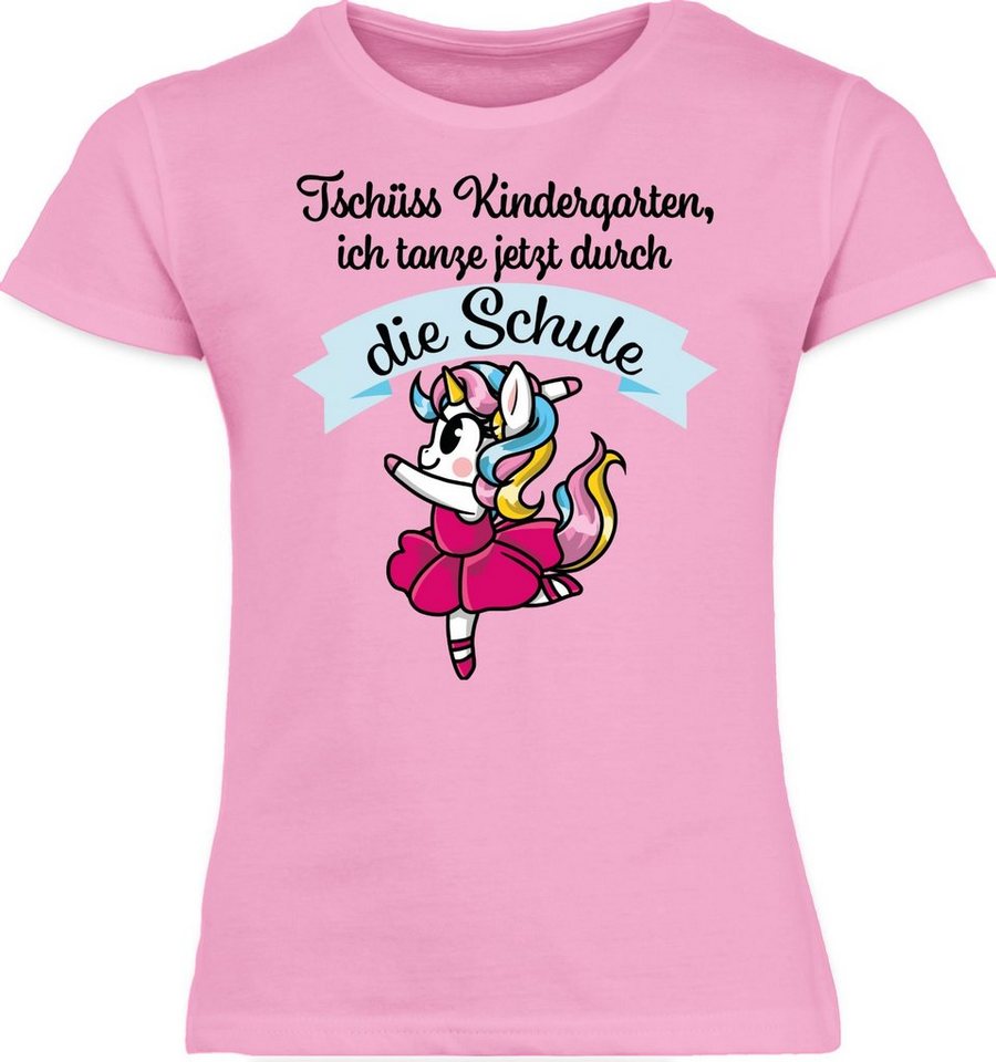 Shirtracer T-Shirt Tschüss Kindergarten ich tanze jetzt durch die Schule Einhorn Ballett Einschulung Mädchen Shirtracer T-Shirt Tschüss Kindergarten ich tanze jetzt durch die Schule Einhorn Ballett Einschulung Mädchen von Shirtracer