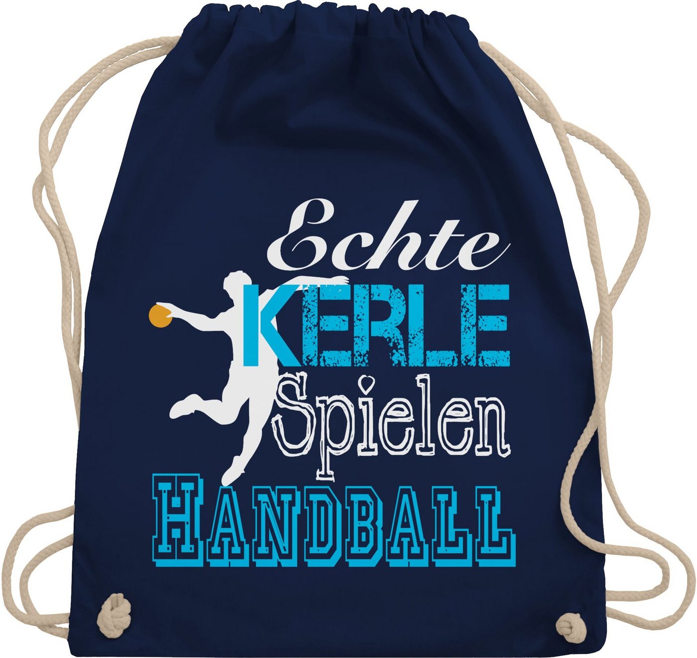 Shirtracer Turnbeutel Echte Kerle Spielen Handball weiß, Handball EM 2026 Trikot Ersatz Shirtracer Turnbeutel Echte Kerle Spielen Handball weiß, Handball EM 2026 Trikot Ersatz von Shirtracer