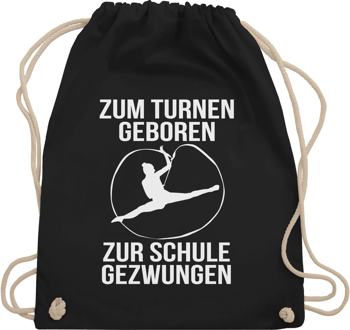 Shirtracer Turnbeutel Zum turnen geboren Silhouette, Sport Zubehör Shirtracer Turnbeutel Zum turnen geboren Silhouette, Sport Zubehör von Shirtracer