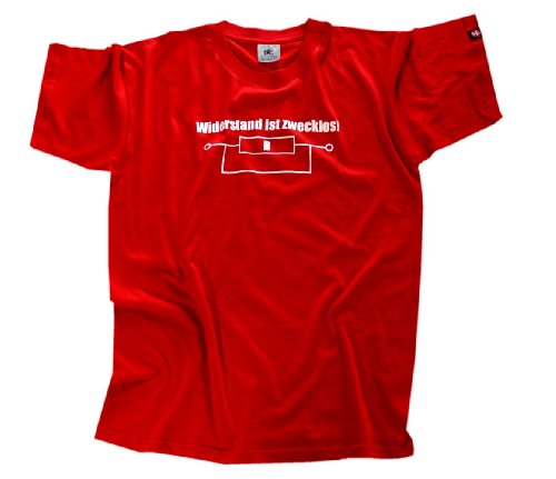 Shirtzshop Erwachsene T-Shirt Original Elektriker Widerstand ist Zwecklos, Rot, XL, ss-shop-sv_elekwide-t Shirtzshop Erwachsene T-Shirt Original Elektriker Widerstand ist Zwecklos, Rot, XL, ss-shop-sv_elekwide-t von Shirtzshop