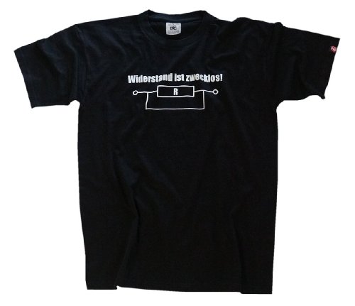Shirtzshop Erwachsene T-Shirt Original Elektriker Widerstand ist Zwecklos, Schwarz, L, ss-shop-sv_elekwide-t von Shirtzshop