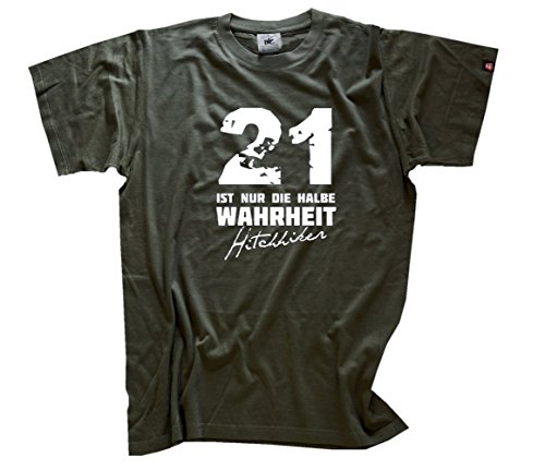 Shirtzshop Herren 21 ist nur die halbe Wahrheit-Hitchhikers T-Shirt, Olive, S Shirtzshop Herren 21 ist nur die halbe Wahrheit-Hitchhikers T-Shirt, Olive, S von Shirtzshop