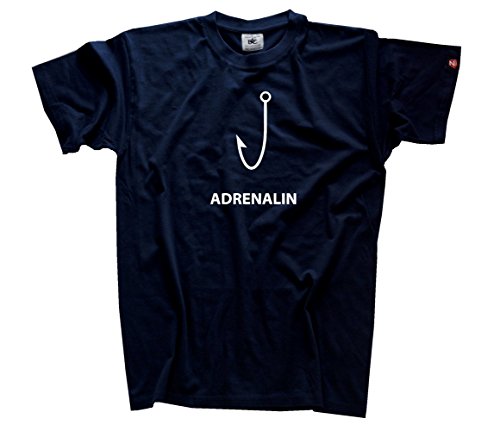 Shirtzshop Herren Adrenalin-Angelhaken Angler Angel T-Shirt, Navy, XL Shirtzshop Herren Adrenalin-Angelhaken Angler Angel T-Shirt, Navy, XL von Shirtzshop