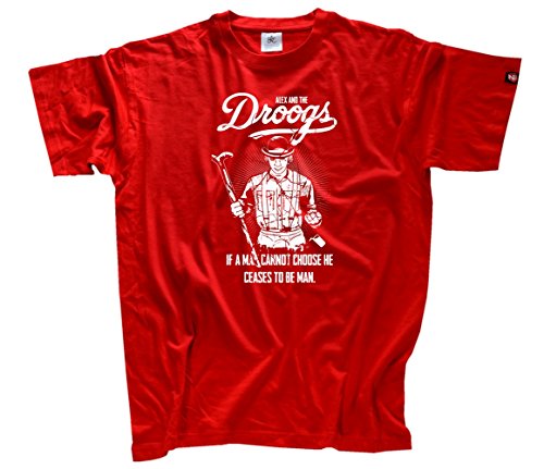 Shirtzshop Herren Alex and The Droogs Film T-Shirt, Rot, L von Shirtzshop
