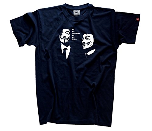 Shirtzshop Herren Anonymous V-We Are Legion T-Shirt Navy XXL von Shirtzshop