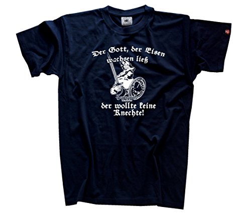 Shirtzshop Herren Der Gott der Eisen wachsen ließ der wollte Keine Knechte-Arminius Hermann T-Shirt, Navy, L von Shirtzshop