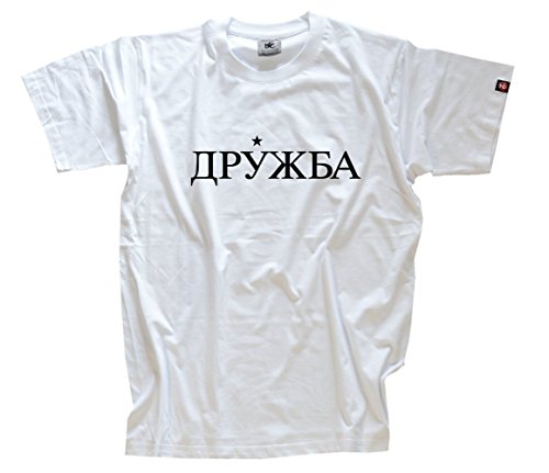 Shirtzshop Herren Druschba-Freundschaft-Russland Russisch T-Shirt XL, Weiß Shirtzshop Herren Druschba-Freundschaft-Russland Russisch T-Shirt XL, Weiß von Shirtzshop
