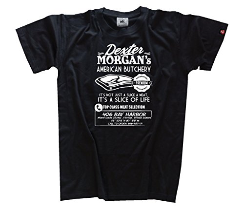 Shirtzshop Herren Famous Movie-Dexter Morgans American Butchery II T-Shirt, Schwarz, S von Shirtzshop