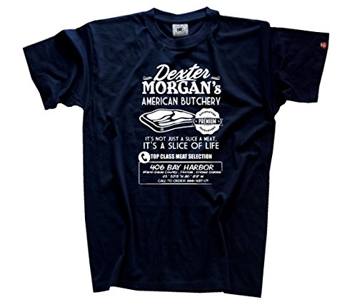 Shirtzshop Herren Famous Movie-Dexter Morgans American Butchery II T-Shirt Navy XXL Shirtzshop Herren Famous Movie-Dexter Morgans American Butchery II T-Shirt Navy XXL von Shirtzshop