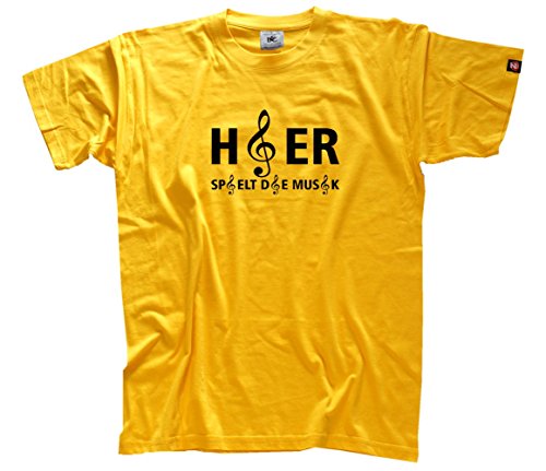 Shirtzshop Herren Hier spielt Notenschluessel-Musiker T-Shirt Gelb XXL Shirtzshop Herren Hier spielt Notenschluessel-Musiker T-Shirt Gelb XXL von Shirtzshop