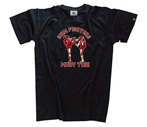 Shirtzshop Herren Muay Thai Boxing-Siam Fighters T-Shirt, Schwarz, L Shirtzshop Herren Muay Thai Boxing-Siam Fighters T-Shirt, Schwarz, L von Shirtzshop