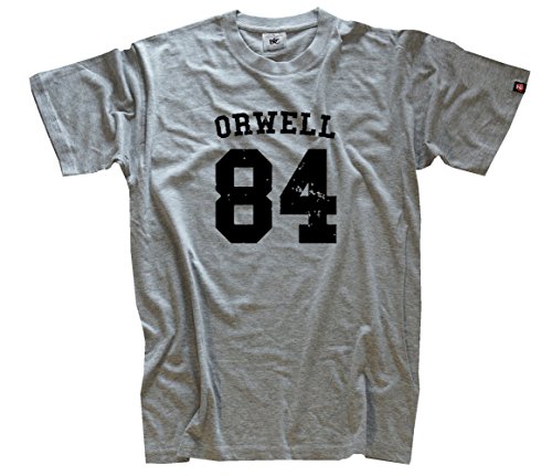 Shirtzshop Herren Orwell 84-University Style T-Shirt, Grau, L Shirtzshop Herren Orwell 84-University Style T-Shirt, Grau, L von Shirtzshop