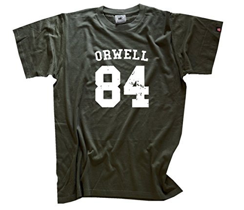 Shirtzshop Herren Orwell 84-University Style T-Shirt, Olive, L Shirtzshop Herren Orwell 84-University Style T-Shirt, Olive, L von Shirtzshop