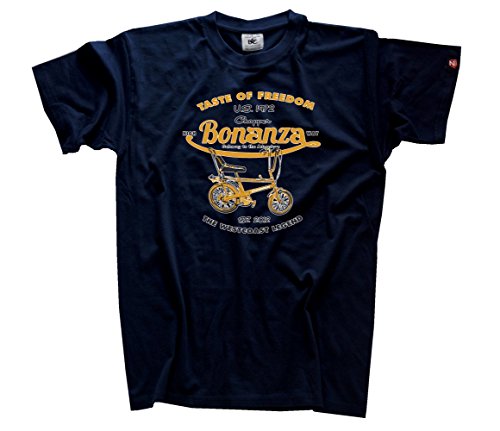 Shirtzshop Herren Taste of Freedom-Bonanza Fahrrad Chopper T-Shirt XL, Navy Shirtzshop Herren Taste of Freedom-Bonanza Fahrrad Chopper T-Shirt XL, Navy von Shirtzshop