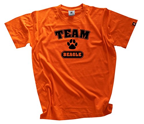 Shirtzshop Herren Team Beagle University Style T-Shirt, Orange, L Shirtzshop Herren Team Beagle University Style T-Shirt, Orange, L von Shirtzshop