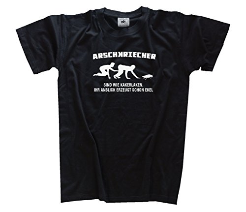 Shirtzshop T-Shirt Arschkriecher sind wie Kakerlaken-Schon Ihr Anblick erzeugt Ekel, Schwarz, XL von Shirtzshop
