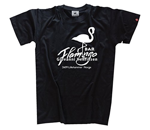 Shirtzshop T Shirt Famous Movie Flamingo Bar, Schwarz, XXL von Shirtzshop