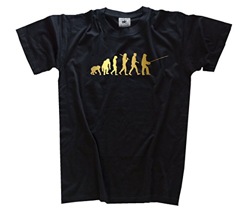 Shirtzshop T-Shirt Gold Edition Angler Angel Angeln Evolution, Schwarz, L Shirtzshop T-Shirt Gold Edition Angler Angel Angeln Evolution, Schwarz, L von Shirtzshop