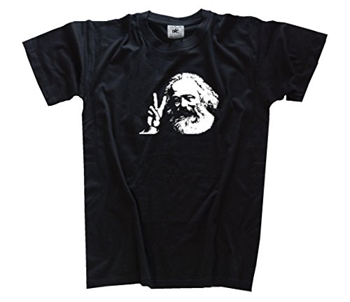 Shirtzshop T-Shirt Karl Marx-Peace Hanzeichen Victory, Schwarz, M von Shirtzshop