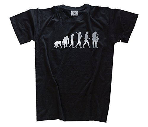 Shirtzshop T-Shirt Silber Edition Saxophone Saxofon Saxofonist Evolution, Schwarz, L Shirtzshop T-Shirt Silber Edition Saxophone Saxofon Saxofonist Evolution, Schwarz, L von Shirtzshop
