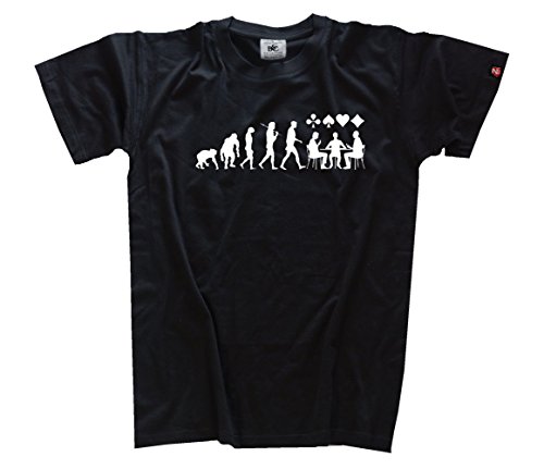 Shirtzshop T-Shirt Standard Edition Skat Skatspieler Evolution, Schwarz, L von Shirtzshop