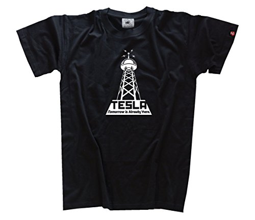 Shirtzshop T Shirt Tesla Tomorrow is Already Here Freie Energie, Schwarz, XXL von Shirtzshop