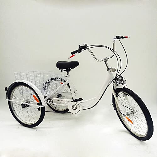 24"3-RäDer 6-Speed 3-Rad-Fahrradtrike Bike Adult Dreirad Aluminium Baskets Lampe Rad Fahrrad FüR Erwachsene Senioren Einkaufen Korb Tricycle Erwachsenendreirad Mit Licht Rikschadreirad RäDer (Weiß) 24"3-RäDer 6-Speed 3-Rad-Fahrradtrike Bike Adult Dreirad Aluminium Baskets Lampe Rad Fahrrad FüR Erwachsene Senioren Einkaufen Korb Tricycle Erwachsenendreirad Mit Licht Rikschadreirad RäDer (Weiß) von Shiyinge