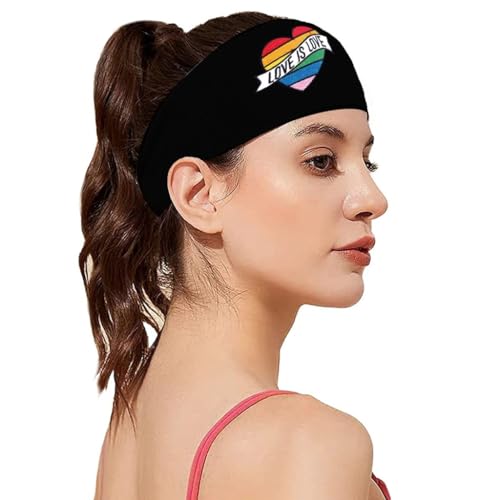 Regenbogen-Sport-Stirnband mit Herz, elastisches Haarband, Haushalt für Laufen und Yoga, Mehrzweckbedarf von Shntig