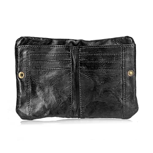 Zarte Bifold Geldbörsen Multi-Card Soft Bag Top Layer Wallet mit Geschenk für Vatertag Weihnachten, Schwarz von Shntig