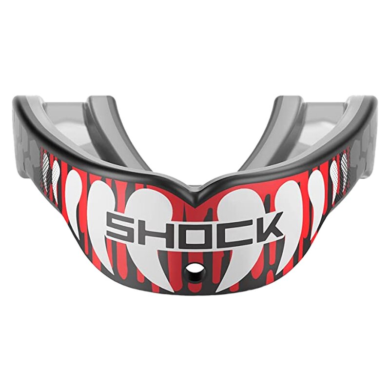 Shock Doctor Gel Max Power Print Mundschutz, Senior(Alter 11+) - red drip fang von Shock Doctor