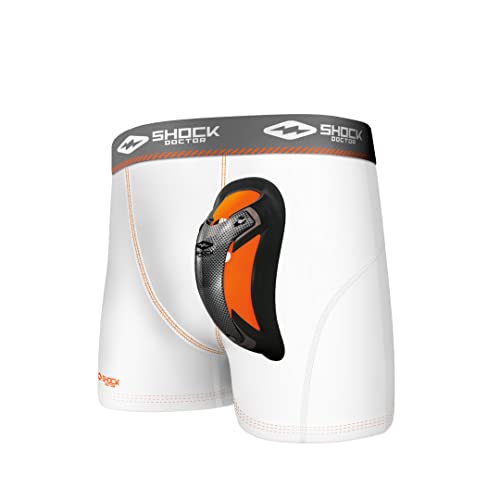 Shock Doctor Herren Ultra Pro Boxer Compression Short mit Ultra Cup, Herren, weiß, X-Large von Shock Doctor