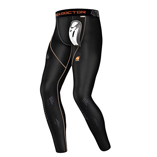 ShockDoctor Herren Tiefschutz Kompressions-Hockey-Pant mit Bioflex Cup, Black, XS von Shock Doctor