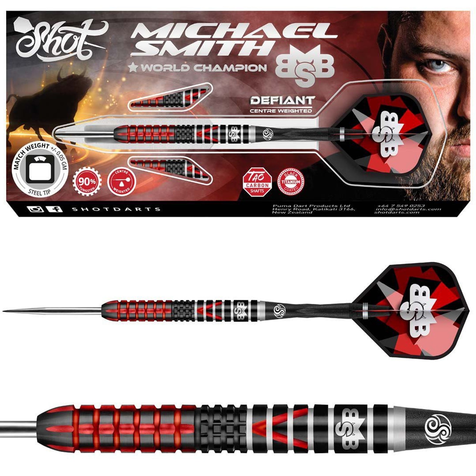 Michael Smith 2023 Steeldart, World Champion, Defiant, 22 Gramm Michael Smith 2023 Steeldart, World Champion, Defiant, 22 Gramm von Shot Darts
