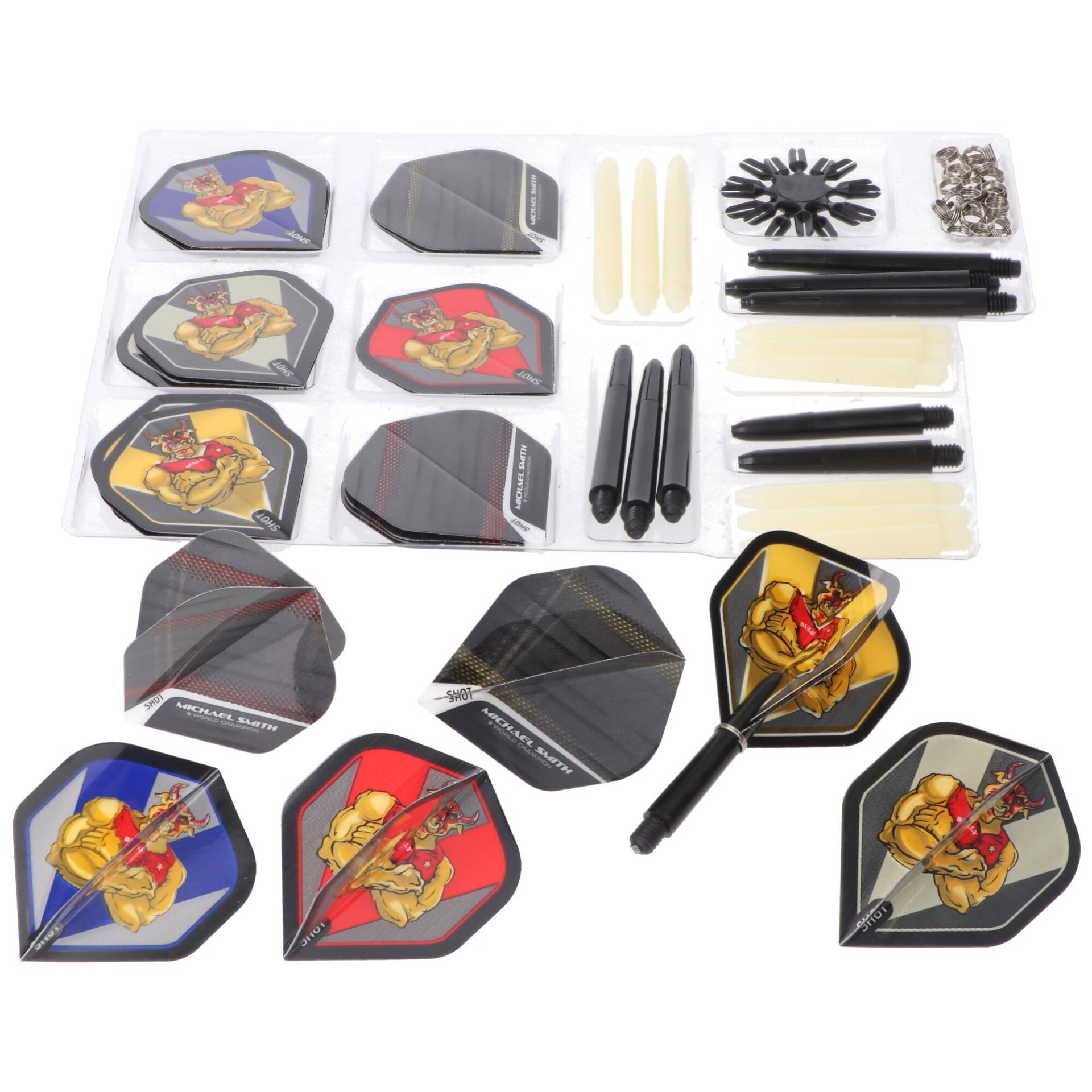 Michael Smith Dart Zubehörset 84 Teile Michael Smith Dart Zubehörset 84 Teile von Shot Darts