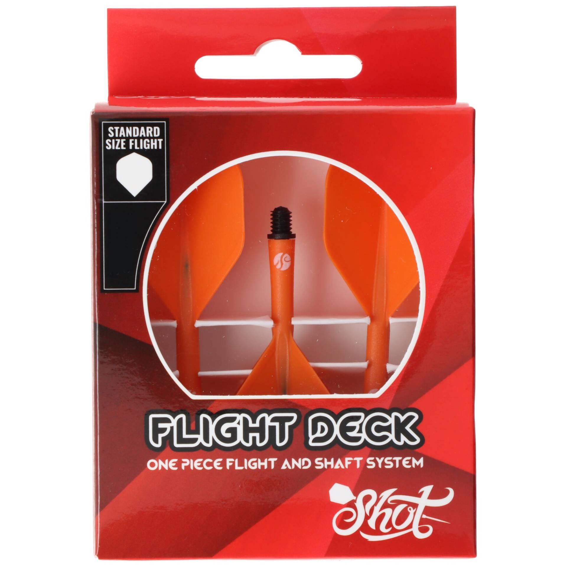 Shot Dart Flight und Shaft, Standard No.2, Orange, In Between, 25,2mm Shot Dart Flight und Shaft, Standard No.2, Orange, In Between, 25,2mm von Shot Darts