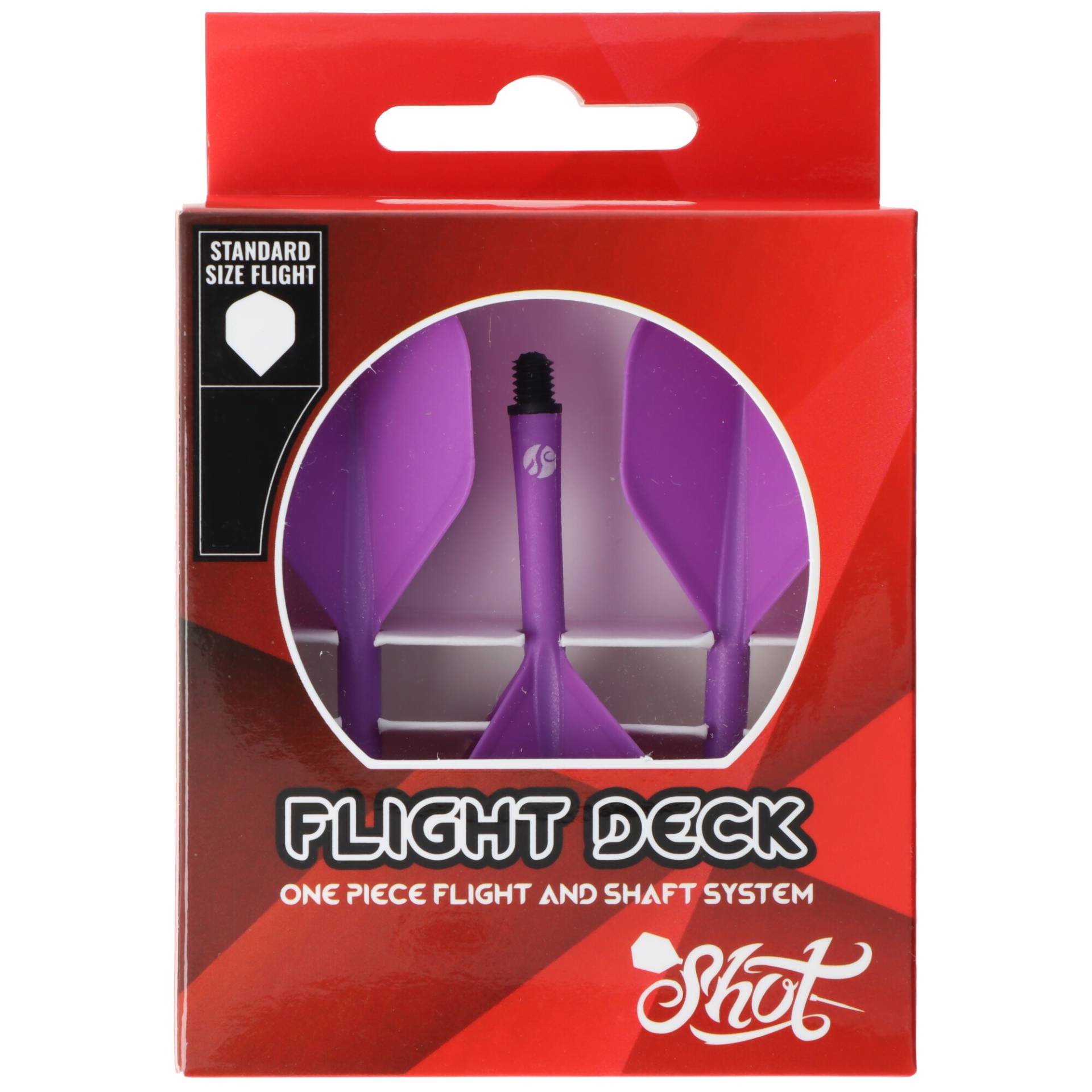 Shot Dart Flight und Shaft, Standard No.2, lila, Short, 19,2mm Shot Dart Flight und Shaft, Standard No.2, lila, Short, 19,2mm von Shot Darts