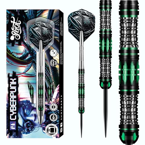 Shot Soft Darts AI Cyberpunk Match Dart 90% Tungsten Softtip Darts | Soft Dart Hochwertiges Tungsten Dart Set mit Schäften und Flights Made in New Zealand (20 Gramm) Shot Soft Darts AI Cyberpunk Match Dart 90% Tungsten Softtip Darts | Soft Dart Hochwertiges Tungsten Dart Set mit Schäften und Flights Made in New Zealand (20 Gramm) von Shot!