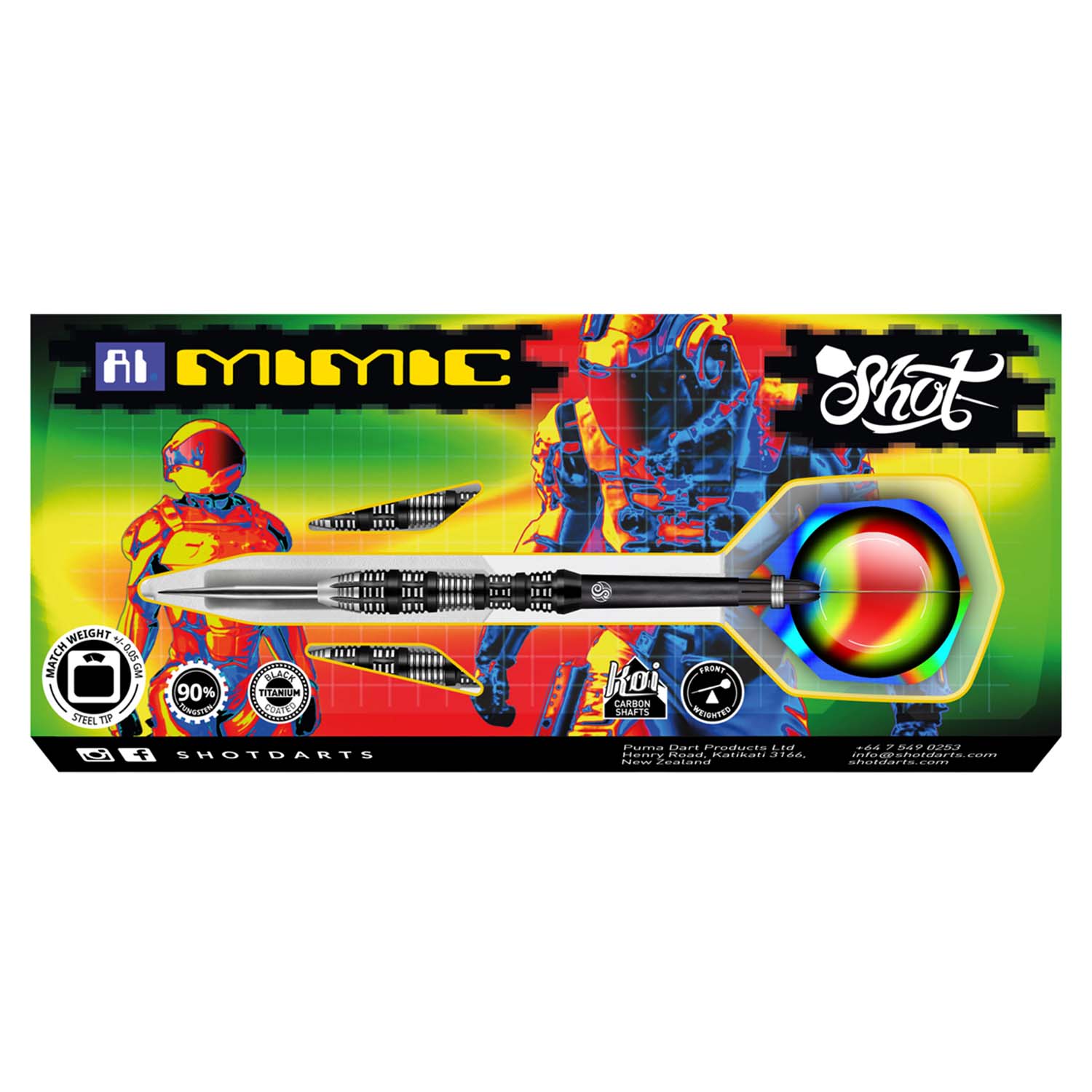 Shot AI Mimic Steeldarts - 90% Tungsten 23g Shot AI Mimic Steeldarts - 90% Tungsten 23g von Shot Darts