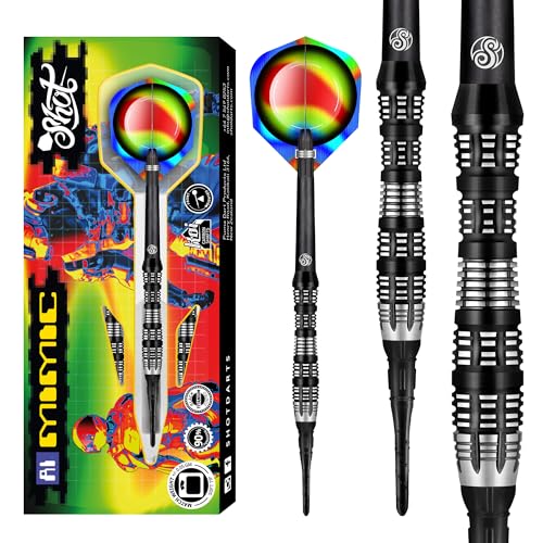 Shot Soft Darts AI Mimic Match Dart 90% Tungsten Softtip Darts | Soft Dart Hochwertiges Tungsten Dart Set mit Schäften und Flights Made in New Zealand (20 Gramm) Shot Soft Darts AI Mimic Match Dart 90% Tungsten Softtip Darts | Soft Dart Hochwertiges Tungsten Dart Set mit Schäften und Flights Made in New Zealand (20 Gramm) von Shot!