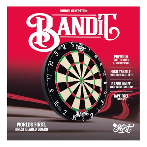 Shot Darts Official Competition Size The Bandit Steel Tip Dartboard Professional Blade Bristles Self Healing Sisal Finest Blade Dartboard Shot Darts Official Competition Size The Bandit Steel Tip Dartboard Professional Blade Bristles Self Healing Sisal Finest Blade Dartboard von Shot!