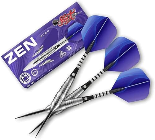 Shot! Darts Zen Budo Steel Tip Dart Set vorne gewichtete 80% Tungsten Barrels (23) von Shot!