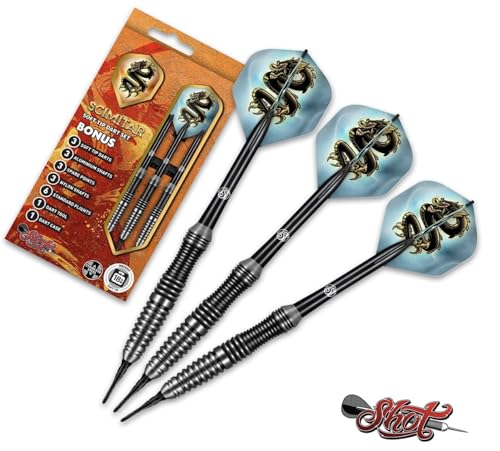Shot! Herren Dartpfeile Scimitar, weiche Spitze, 18 g, mit gewichtetem Edelstahl-Barrels Shot! Herren Dartpfeile Scimitar, weiche Spitze, 18 g, mit gewichtetem Edelstahl-Barrels von Shot!