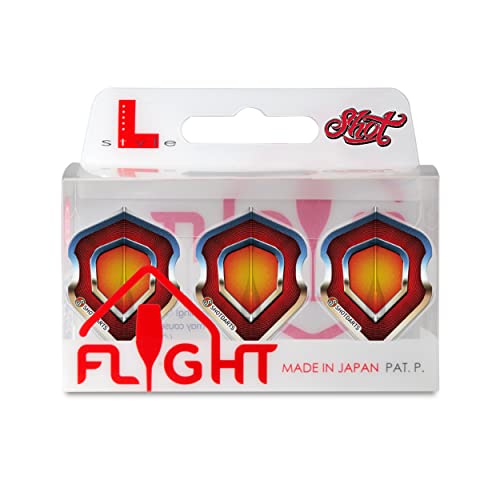 Shot! Dart-Flights L-Style EZ L1 Standardform Americana Chrome Dart Flight-Set, ultra-langlebig, 150 Mikron, 90 Grad vorgeformte Lamellen für maximale Genauigkeit und perfekte Aerodynamik von Shot!