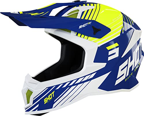Shot Lite Fury Motocross Helm (Blue/Yellow,M (57/58)) von Shot