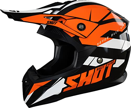 Shot Pulse Revenge Motocross Helm (Black/White/Orange,XL (61/62)) von Shot