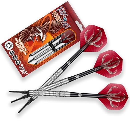 Shot! Soft Darts Birds of Prey Osprey Match Dart 90% Tungsten Softtip Darts | Soft Dart Hochwertiges Tungsten Dart Set mit Schäften und Flights Made in New Zealand von Shot!