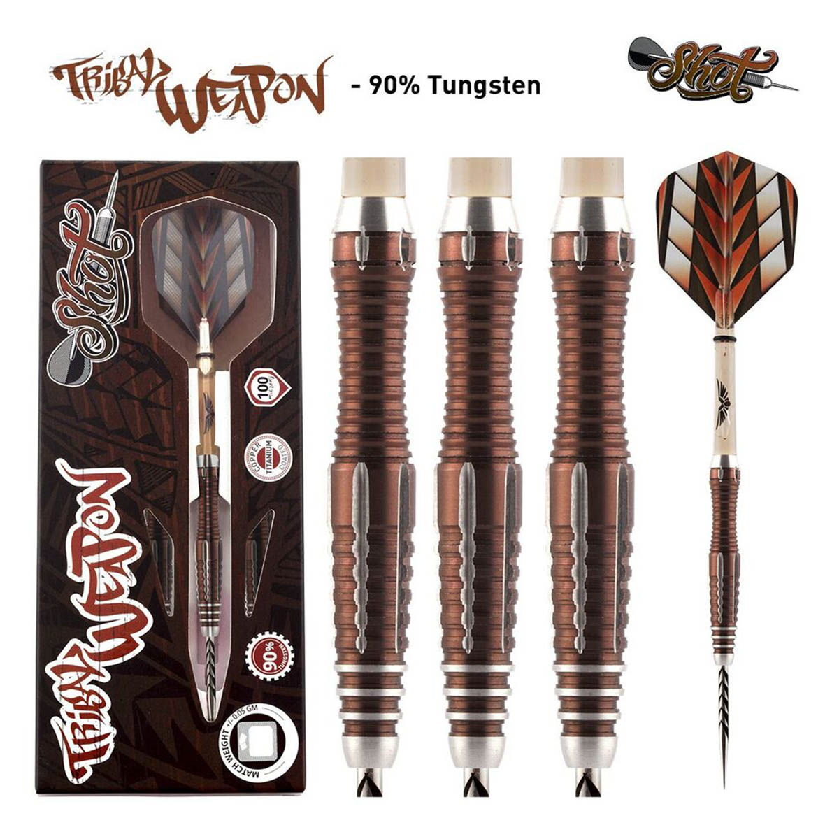 Shot Tribal Weapon 1 Steeldarts 23g 90% Tungsten von Shot