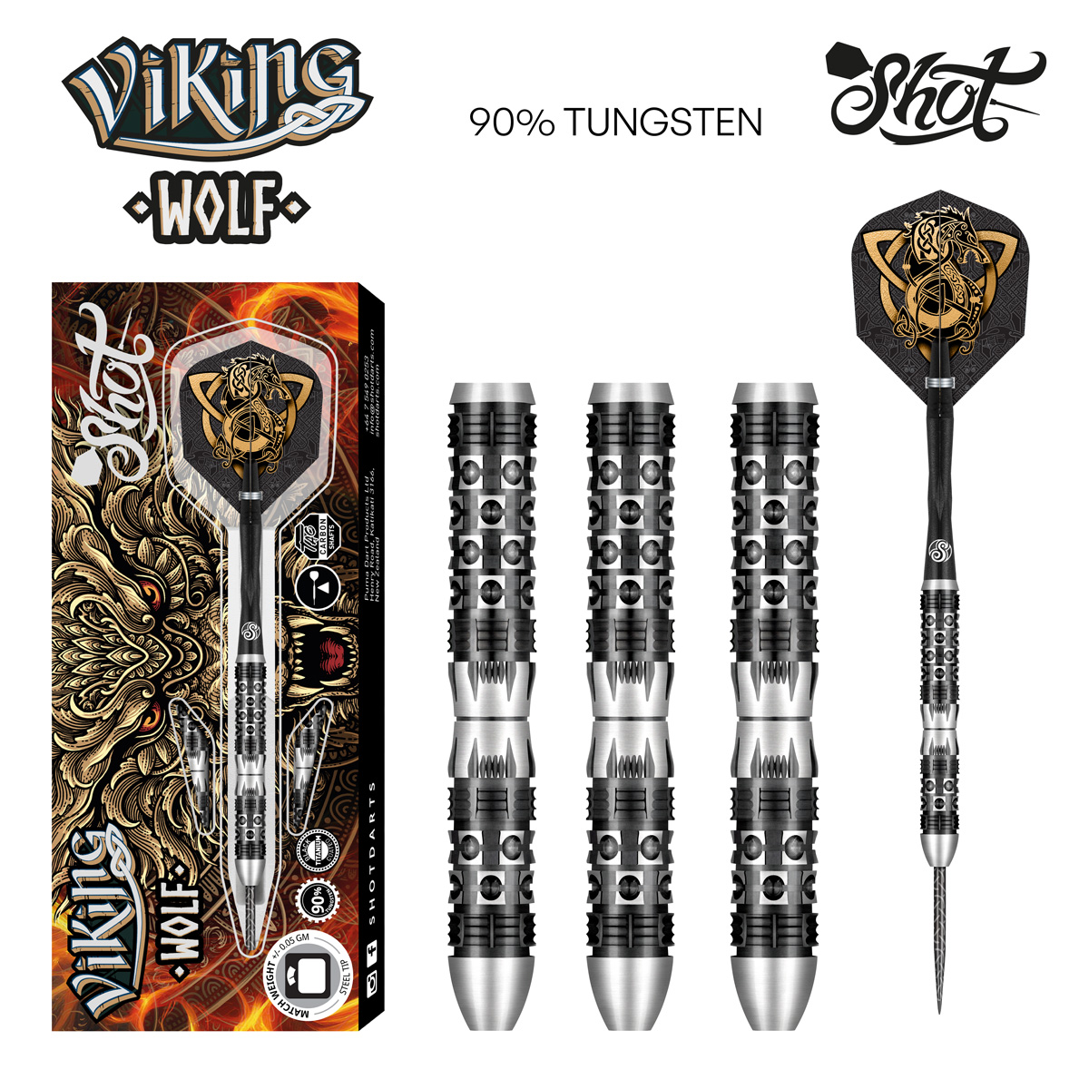 Shot Viking Wolf Darts Steeldarts 90% Tungsten 23g Shot Viking Wolf Darts Steeldarts 90% Tungsten 23g von Shot Darts