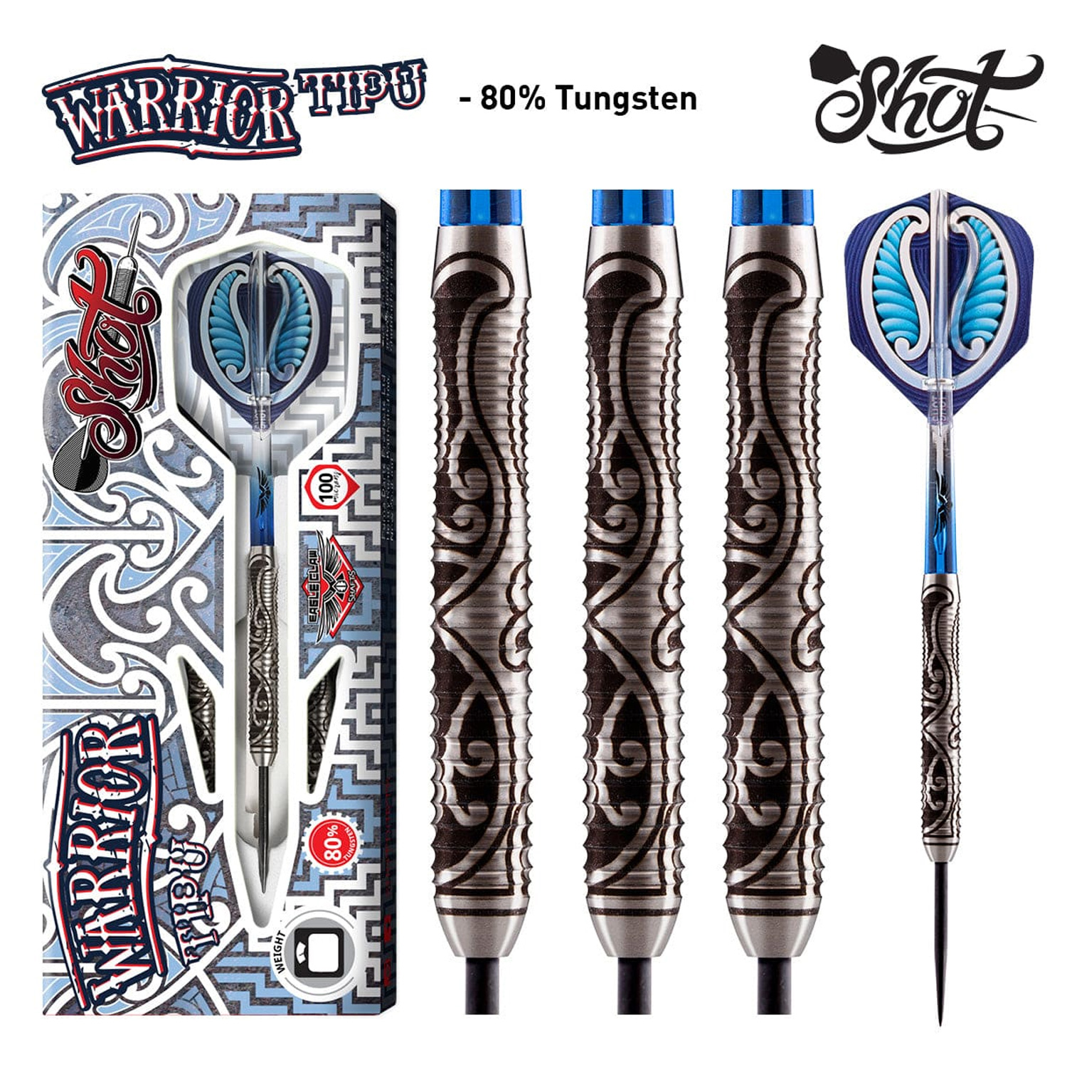 Shot Warrior Tipu 80% Steeldarts 23g Shot Warrior Tipu 80% Steeldarts 23g von Shot Darts
